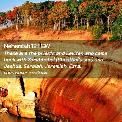 Picture 02 - Nehemiah 12:1 GW - These are the priests and Levites who came back - Bible Verse Picture