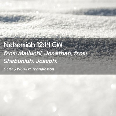 Picture 02 - Nehemiah 12:14 GW - from Malluchi, Jonathan; from Shebaniah, - Bible Verse Picture