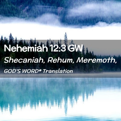 Picture 02 - Nehemiah 12:3 GW - Shecaniah, Rehum, - Bible Verse Picture