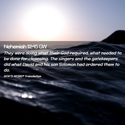 Picture 02 - Nehemiah 12:45 GW - They were doing what their God required, what - Bible Verse Picture