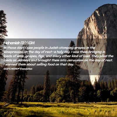 Picture 02 - Nehemiah 13:15 GW - In those days I saw people in Judah stomping - Bible Verse Picture