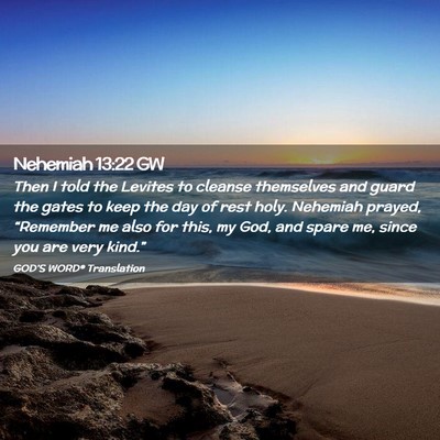 Picture 02 - Nehemiah 13:22 GW - Then I told the Levites to cleanse themselves and - Bible Verse Picture