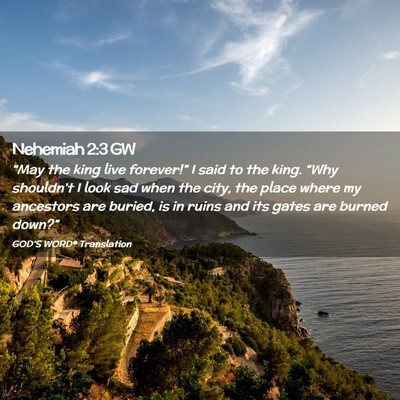 Picture 02 - Nehemiah 2:3 GW - “May the king live forever!” I said to the - Bible Verse Picture