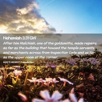 Picture 02 - Nehemiah 3:31 GW - After him Malchiah, one of the goldsmiths, made - Bible Verse Picture