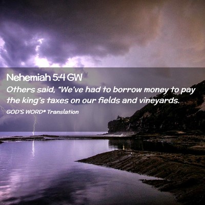 Picture 02 - Nehemiah 5:4 GW - Others said, “We’ve had to borrow money to - Bible Verse Picture