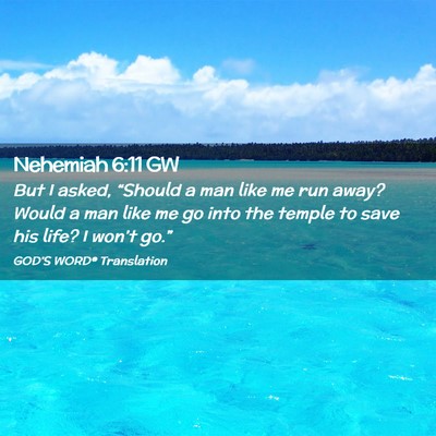 Picture 02 - Nehemiah 6:11 GW - But I asked, “Should a man like me run away? - Bible Verse Picture