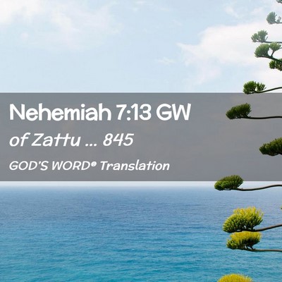 Picture 02 - Nehemiah 7:13 GW - of Zattu … - Bible Verse Picture