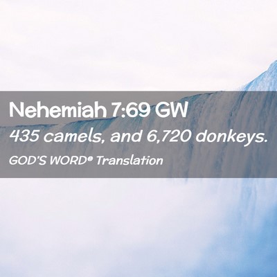 Picture 02 - Nehemiah 7:69 GW - 435 camels, and 6,720 - Bible Verse Picture