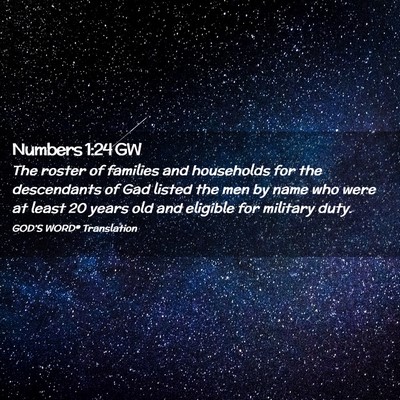Picture 02 - Numbers 1:24 GW - The roster of families and households for the - Bible Verse Picture