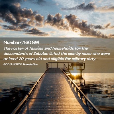 Picture 02 - Numbers 1:30 GW - The roster of families and households for the - Bible Verse Picture