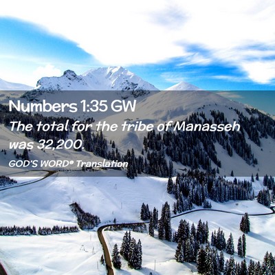 Picture 02 - Numbers 1:35 GW - The total for the tribe of Manasseh was - Bible Verse Picture