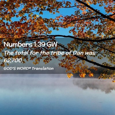 Picture 02 - Numbers 1:39 GW - The total for the tribe of Dan was - Bible Verse Picture