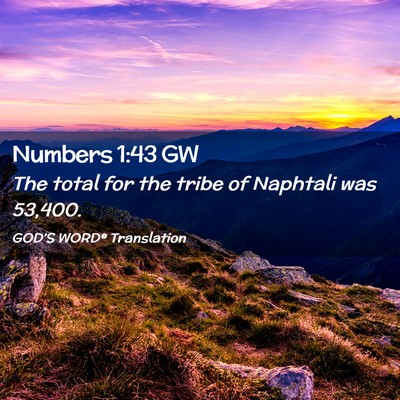 Picture 02 - Numbers 1:43 GW - The total for the tribe of Naphtali was - Bible Verse Picture