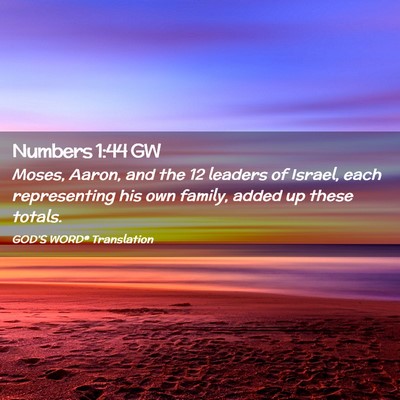 Picture 02 - Numbers 1:44 GW - Moses, Aaron, and the 12 leaders of Israel, each - Bible Verse Picture