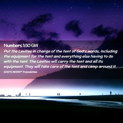 Picture 02 - Numbers 1:50 GW - Put the Levites in charge of the tent of God’s - Bible Verse Picture