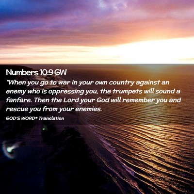 Picture 02 - Numbers 10:9 GW - “When you go to war in your own country against - Bible Verse Picture
