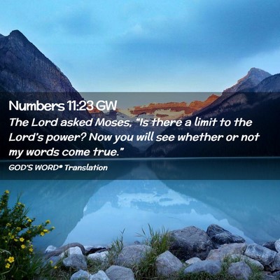 Picture 02 - Numbers 11:23 GW - The Lord asked Moses, “Is there a limit to the - Bible Verse Picture