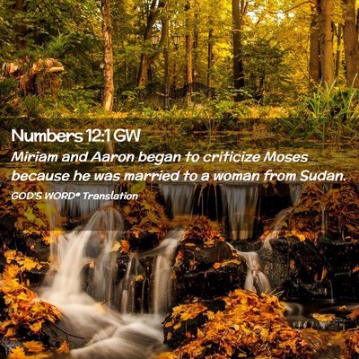 Picture 02 - Numbers 12:1 GW - Miriam and Aaron began to criticize Moses because - Bible Verse Picture