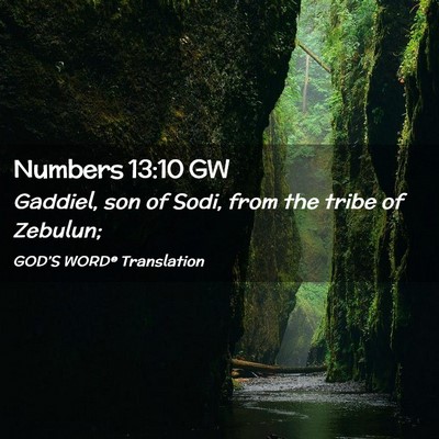 Picture 02 - Numbers 13:10 GW - Gaddiel, son of Sodi, from the tribe of - Bible Verse Picture
