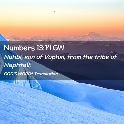Picture 02 - Numbers 13:14 GW - Nahbi, son of Vophsi, from the tribe of - Bible Verse Picture