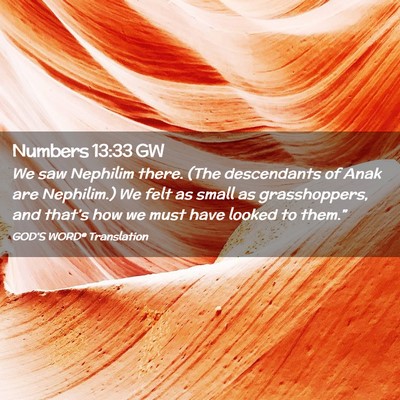 Picture 02 - Numbers 13:33 GW - We saw Nephilim there. (The descendants of Anak - Bible Verse Picture