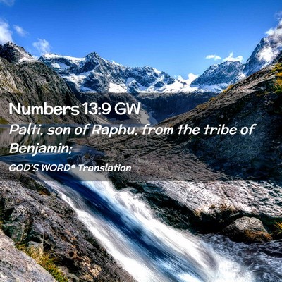Picture 02 - Numbers 13:9 GW - Palti, son of Raphu, from the tribe of - Bible Verse Picture