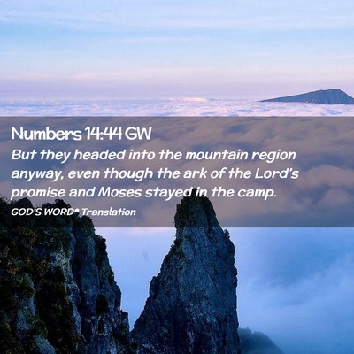 Picture 02 - Numbers 14:44 GW - But they headed into the mountain region anyway, - Bible Verse Picture