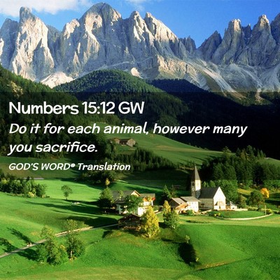 Picture 02 - Numbers 15:12 GW - Do it for each animal, however many you - Bible Verse Picture