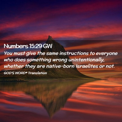 Picture 02 - Numbers 15:29 GW - You must give the same instructions to everyone - Bible Verse Picture