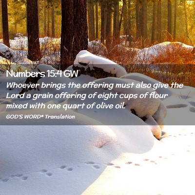Picture 02 - Numbers 15:4 GW - Whoever brings the offering must also give the - Bible Verse Picture