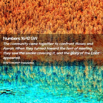 Picture 02 - Numbers 16:42 GW - The community came together to confront Moses and - Bible Verse Picture
