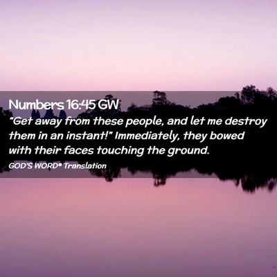 Picture 02 - Numbers 16:45 GW - “Get away from these people, and let me destroy - Bible Verse Picture