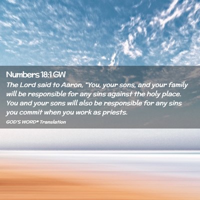 Picture 02 - Numbers 18:1 GW - The Lord said to Aaron, “You, your sons, and - Bible Verse Picture