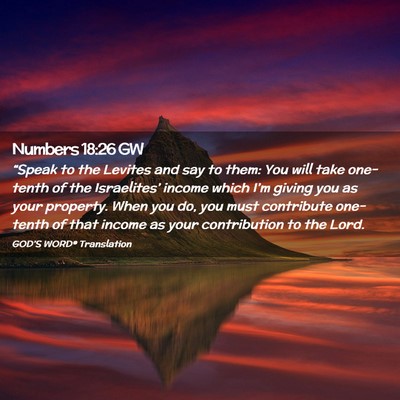 Picture 02 - Numbers 18:26 GW - “Speak to the Levites and say to them: You will - Bible Verse Picture