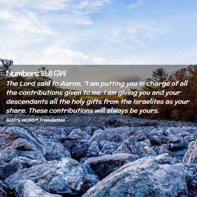 Picture 02 - Numbers 18:8 GW - The Lord said to Aaron, “I am putting you in - Bible Verse Picture
