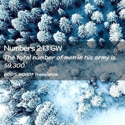Picture 02 - Numbers 2:13 GW - The total number of men in his army is - Bible Verse Picture