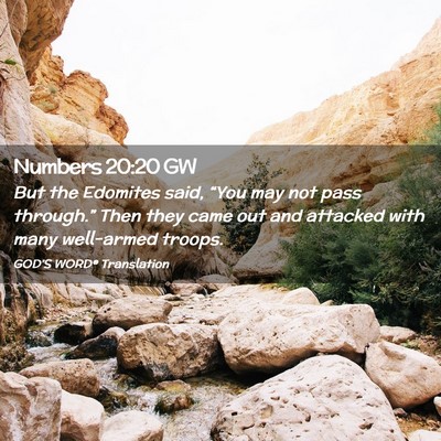 Picture 02 - Numbers 20:20 GW - But the Edomites said, “You may not pass - Bible Verse Picture