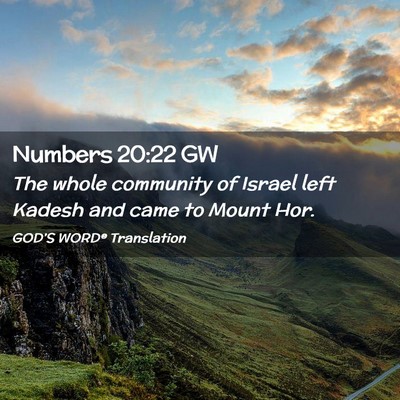 Picture 02 - Numbers 20:22 GW - The whole community of Israel left Kadesh and - Bible Verse Picture