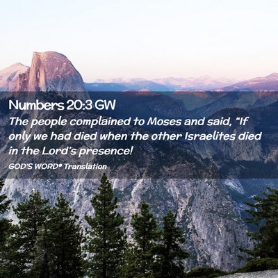 Picture 02 - Numbers 20:3 GW - The people complained to Moses and said, “If - Bible Verse Picture