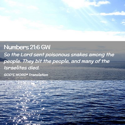 Picture 02 - Numbers 21:6 GW - So the Lord sent poisonous snakes among the - Bible Verse Picture