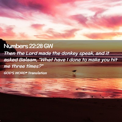 Picture 02 - Numbers 22:28 GW - Then the Lord made the donkey speak, and it asked - Bible Verse Picture