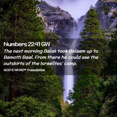 Picture 02 - Numbers 22:41 GW - The next morning Balak took Balaam up to Bamoth - Bible Verse Picture