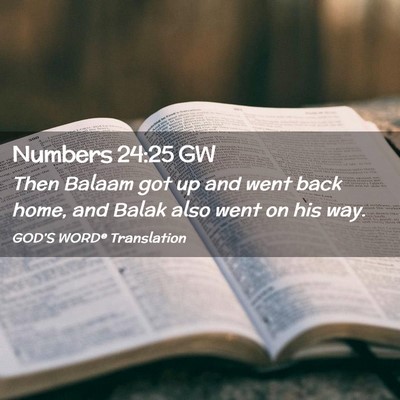 Picture 02 - Numbers 24:25 GW - Then Balaam got up and went back home, and Balak - Bible Verse Picture