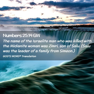 Picture 02 - Numbers 25:14 GW - The name of the Israelite man who was killed with - Bible Verse Picture
