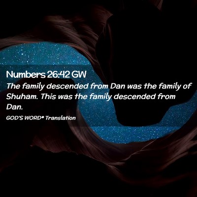 Picture 02 - Numbers 26:42 GW - The family descended from Dan was the family of - Bible Verse Picture