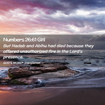 Picture 02 - Numbers 26:61 GW - But Nadab and Abihu had died because they offered - Bible Verse Picture