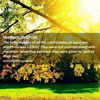 Picture 02 - Numbers 26:62 GW - The total number of all the Levite males at least - Bible Verse Picture