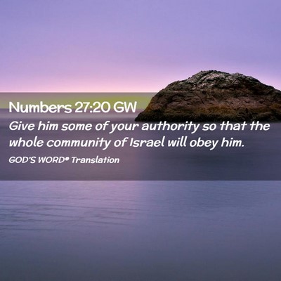 Picture 02 - Numbers 27:20 GW - Give him some of your authority so that the whole - Bible Verse Picture