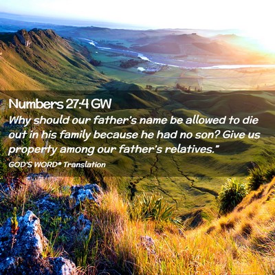 Picture 02 - Numbers 27:4 GW - Why should our father’s name be allowed to die - Bible Verse Picture