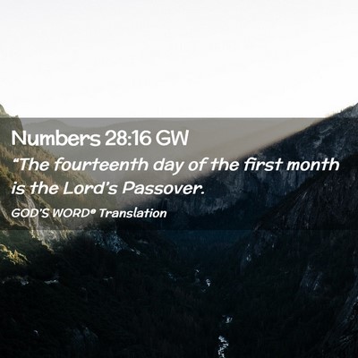 Picture 02 - Numbers 28:16 GW - “The fourteenth day of the first month is the - Bible Verse Picture